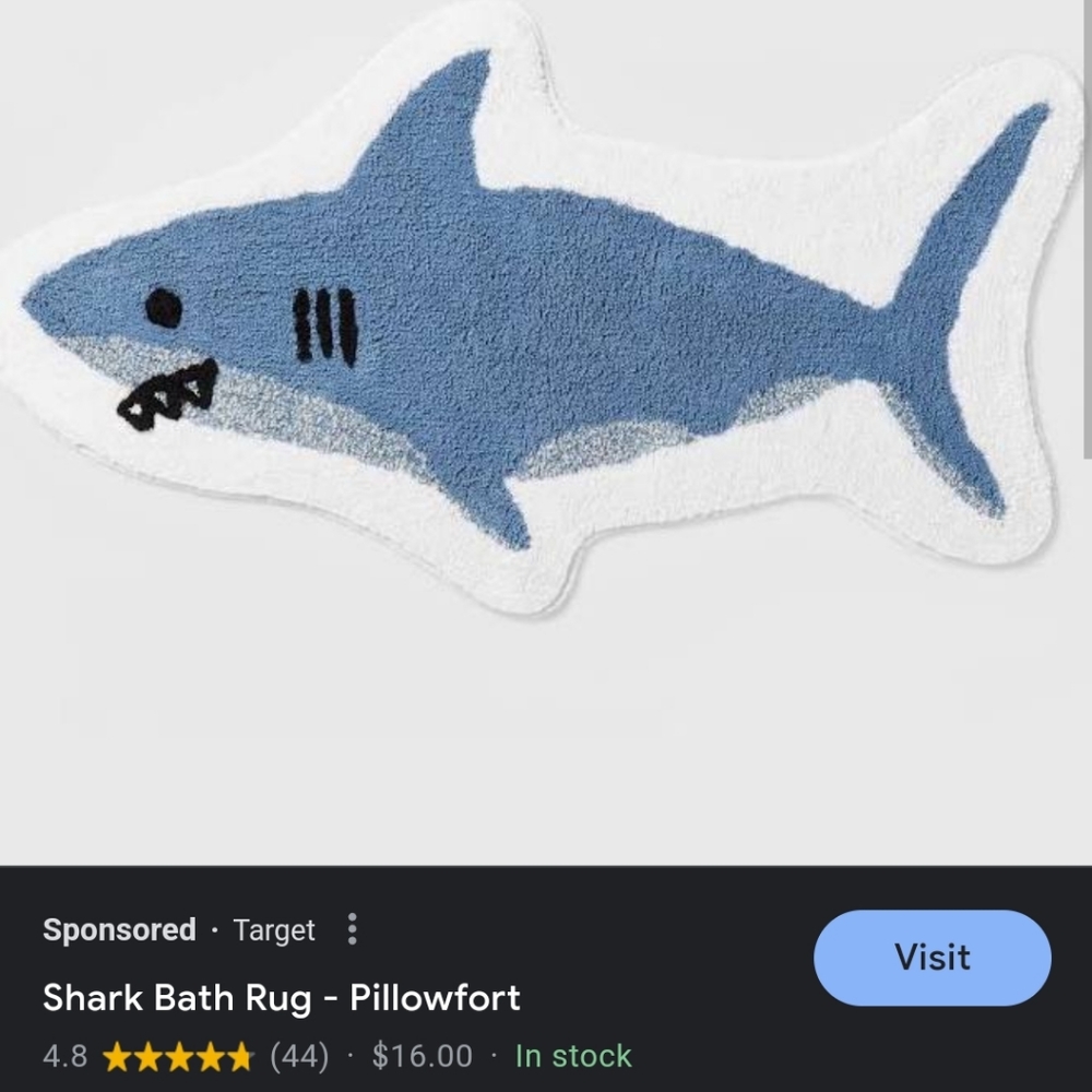 Shark bath mat